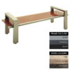 Modern Bench - Steel and Wood - Adj. Feet - 45x180x49cm - Colour Options - MD4641PC