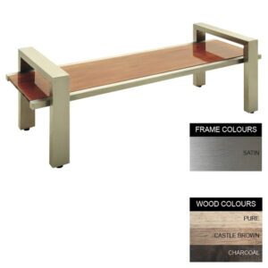 Modern Bench - Stainless Steel 304 and Wood - Bolt Down - 45x240x49cm - Colour Options - MD4262S