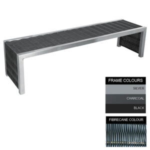 Contemporary Bench - Steel and Fibre Cane - Adj. Feet - 45x180x51cm - Colour Options - CM4641PC