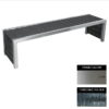 Contemporary Bench - Stainless Steel 304 and Fibre Cane - Bolt Down - 45x180x51cm - CM4242S-CHAR_C