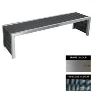 Contemporary Bench - Stainless Steel 304 and Fibre Cane - Adj. Feet - 45x180x51cm - CM4241S-CHAR_C