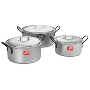 Pots with Lids - Combination - 6 Piece - Hart - Z2 - Aluminium - 150mm - 175mm - 200mm Pots - 701292