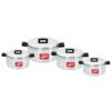 Pots with Lids - Combination - 8 Piece - Hart J7 - Aluminium - 175mm - 200mm - 225mm - 250mm Pots - 700084