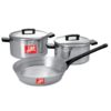 Pots and Frying Pan Combination - 5 Piece - Hart J7 Starter Set - Aluminium - 175mm and 200mm Pots - 230mm Pan - 700074