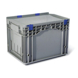 Plastic Crate - Utility Box - Base and Lid - SABS Approved - 23L - Grey - Pack of 90 - KLT4328-withLID