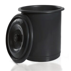 Plastic Bucket and Lid - SABS Approved - 43L - Black - Pack of 30 - IN4100