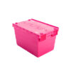 Crate - Security Container - Plastic ALC - Attached Hinged Lid - 52L - 60 x 40 x 32cm - Pink - ALC-320-Pink