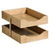 Letter Tray - Double - Contract Wooden Range - 38.5 x 28 x 20 cm - Oak - WAL902OA