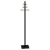 Coat and Hat Stand - Steel - 6 Wooden Balls - 32 x 27 x 175 cm - Black - 822BL