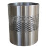 Waste Paper Bin - Round Perforated Range - Metal - 24 x 30 cm - Stainless Steel - 504SS
