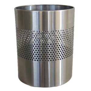Waste Paper Bin - Round Perforated Range - Metal - 24 x 30 cm - Stainless Steel - 504SS