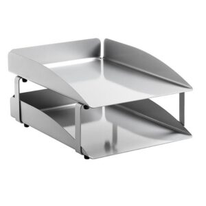 Letter Tray - Double - Modern Steel Range - Metal - 35 x 25 x 6.5 cm - Silver - 402SI