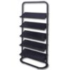 Steel Brochure Holder - Floor Standing - 5 Tilting Shelves - 87 x 41 x 194 cm - Black - 249BL
