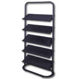 Steel Brochure Holder - Floor Standing - 5 Tilting Shelves - 87 x 41 x 194 cm - Black - 249BL