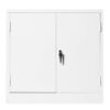 Steel Stationery Cupboard - Metal Storage Cabinet - 2 Shelves - White - Medical - 90 x 90 x 45 cm - SC004-white
