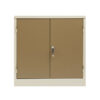 Steel Stationery Cupboard - Metal Storage Cabinet - 2 Shelves - Ivory and Karoo - 90 x 90 x 45 cm - SC004-ivorykaroo