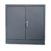 Steel Stationery Cupboard - Metal Storage Cabinet - 2 Shelves - Hammertone Grey - 90 x 90 x 45 cm - SC004-grey