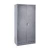 Steel Cupboard - Metal Stationery - 4 Shelves - Hammertone Grey - Knock Down (Requires Assembly) - 180 x 90 x 45 cm - SC002KD-grey