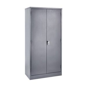 Steel Cupboard - Metal Stationery - 4 Shelves - Hammertone Grey - Knock Down (Requires Assembly) - 180 x 90 x 45 cm - SC002KD-grey