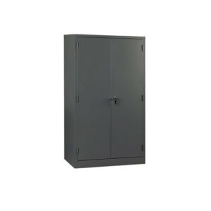 Steel Stationery Cupboard - Metal Storage Cabinet - 4 Shelves - Hammertone Grey - 180 x 90 x 45 cm - SC002-grey