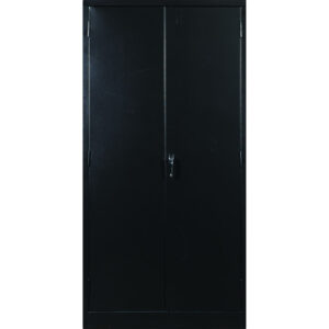 Steel Stationery Cupboard - Metal Storage Cabinet - 4 Shelves - Black - 180 x 90 x 45 cm - SC002-black