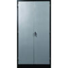 Steel Stationery Cupboard - Metal Storage Cabinet - 4 Shelves - Black and Silver - 180 x 90 x 45 cm - SC002-1-blacksilver