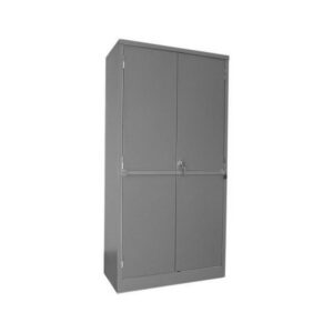 Steel Stationery Cupboard - Metal Storage Cabinet - 4 Shelves - Security Bar - 180 x 90 x 45 cm - SC001-grey