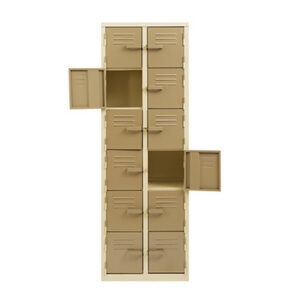 Steel Locker - Metal - 12 Tier - Twelve Door -180 x 60 x 45 cm - LOC012-ivorykaroo