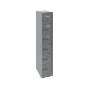 Steel Locker - Metal - 6 Tier - Six Door - 180 x 30 x 45 cm - LOC006-grey