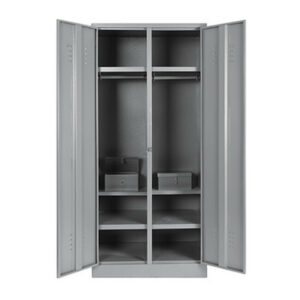 Steel Hostel Locker - Metal - with Money Box - Double - 180 x 79 x 52 cm - DHL03-grey