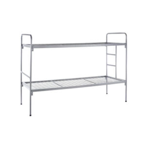 Steel Double Bunk Bed with Ladder - 190 x 76 x 140 cm - DBB01-grey