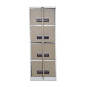 Steel Office Filing Cabinet - 4 Drawer File - Security Bar - Knock Down (Requires Assembly) - 130 x 47 x 63 cm - 4FC01KD-ivorykaroo