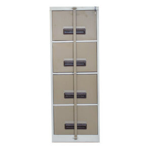 Steel Office Filing Cabinet - 4 Drawer File - Security Bar - 130 x 47 x 63 cm - 4FC01-ivorykaroo