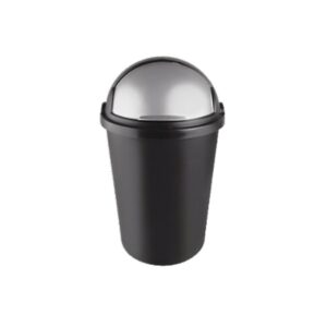 Plastic Rubbish Bin - Push Bin - 12L - Black - SAL032BL