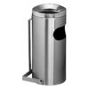 Stainless Steel Ashtray Litter Bin - Wall Mounted - Cut Out And Ash Holder - 240 Ø x 680 (H) mm - 783