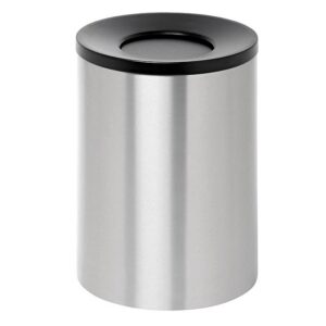 Steel Litter Bin - Wide - Swivel Funnel Top Lid and Bin Liner - Solid - 400 Ø x 600 (H) mm - Stainless Steel - 772SS-027SD