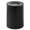 Steel Litter Bin - Wide - Swivel Funnel Top Lid and Bin Liner - Solid - 400 Ø x 600 (H) mm - Black - 772BL-027SD