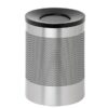 Steel Litter Bin - Wide - Swivel Funnel Top Lid and Bin Liner - Perforated - 400 Ø x 600 (H) mm - Stainless Steel - 770SS-027SD
