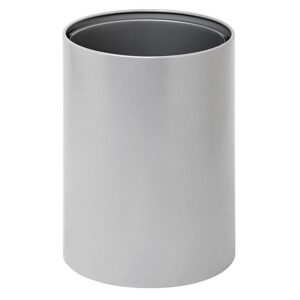 Steel Litter Bin - Wide - No Lid or Liner - Solid - 400 Ø x 600 (H) mm - Silver - 765SI