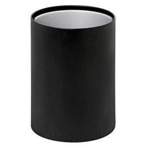 Steel Litter Bin - Wide - No Lid or Liner - Solid - 400 Ø x 600 (H) mm - Black - 765BL