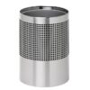 Steel Litter Bin - Wide - No Lid or Liner - Square Punch - 400 Ø x 600 (H) mm - Stainless Steel - 764SS
