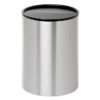 Steel Litter Bin - Wide - Full Swivel Lid and Bin Liner - Solid - 400 Ø x 600 (H) mm - Stainless Steel - 763SS-027SD