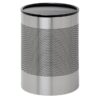 Steel Litter Bin - Wide - Full Swivel Lid and Bin Liner - Perforated - 400 Ø x 600 (H) mm - Stainless Steel - 754SS-027SD