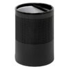 Steel Litter Bin - Wide - Ashtray Half Moon Flip Top Lid and Bin Liner - Square Punch - 400 Ø x 600 (H) mm - Black - 752BL-027SD