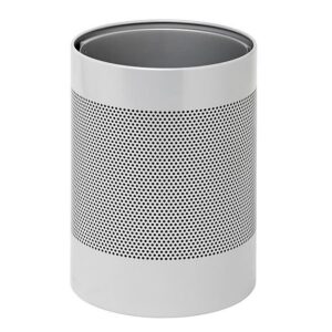 Steel Litter Bin - Wide - No Lid or Liner - Perforated - 400 Ø x 600 (H) mm - Silver - 630SI