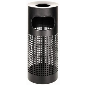 Ashtray Litter Bin - Steel Powder Coated - Square Punch - Free Standing - 250 Ø x 600 (H) mm - Black - 435BL