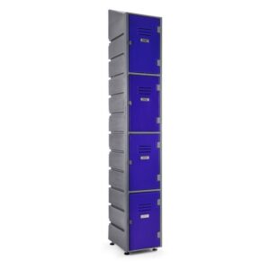 Plastic Locker - Solid Door - HACCP Compliant - Slanted Top - 4 Tier - LOCKER4SOLID-SLANT