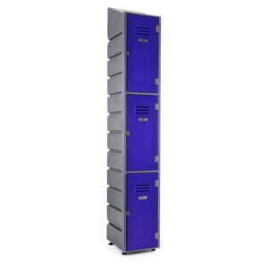 Plastic Locker - Solid Door - HACCP Compliant - Slanted Top - 3 Tier - LOCKER3SOLID-SLANT