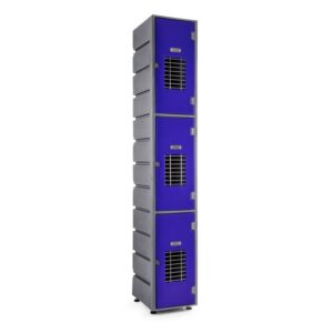 Plastic Locker - Mesh Door - HACCP Compliant - Flat Top - 3 Tier - LOCKER3MESH-FLAT
