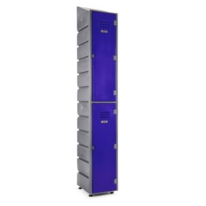 Plastic Locker - Solid Door - HACCP Compliant - Slanted Top - 2 Tier - LOCKER2SOLID-SLANT